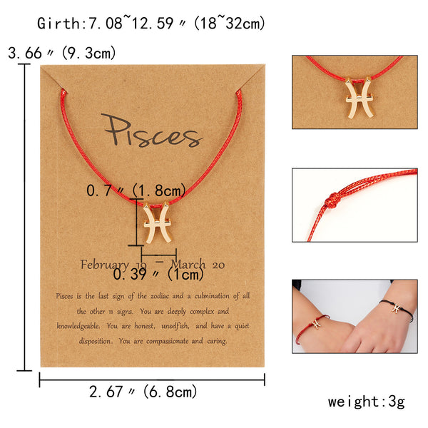 Celestia Zodiac Charm Rope Bracelet – 12 Constellation Edition