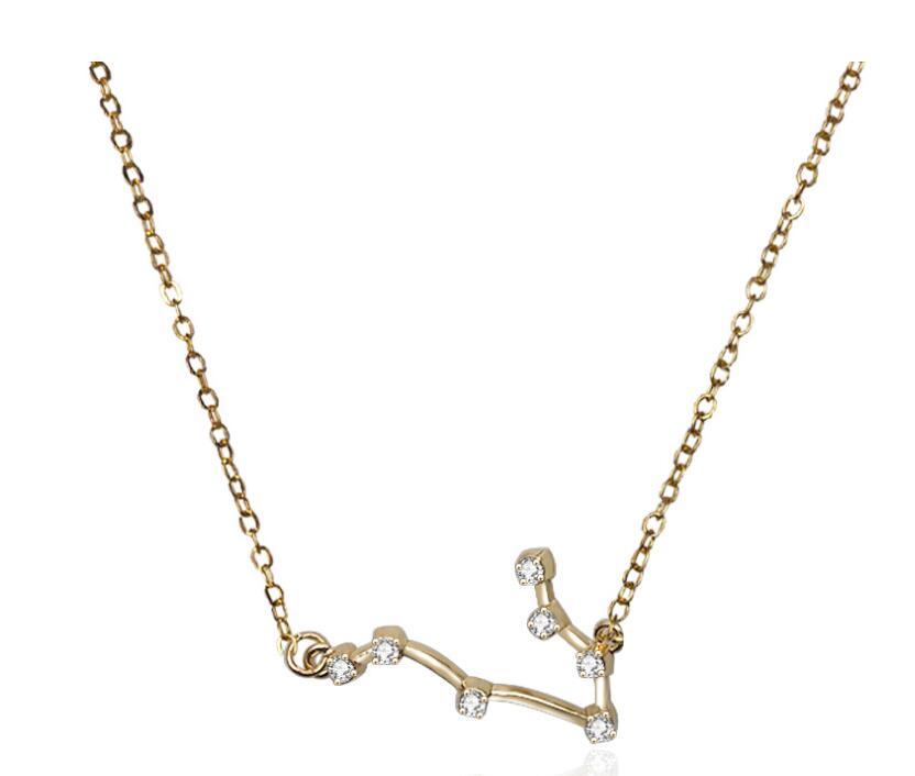 Starluxe Zodiac Crystal Charm Bracelet – 12 Constellation Edition (Gold-Tone Chain)