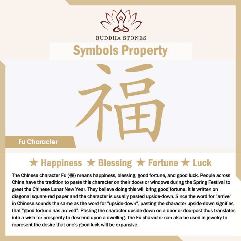 Buddha Stones Copper Eight Treasure Compass Fu Character Fortune Rope Necklace Pendant