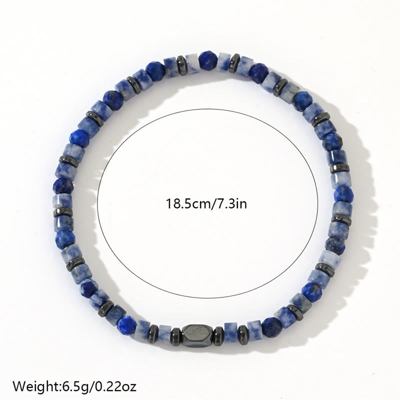 Buddha Stone Sodalite Hematite Blue Aventurine Intuition Bracelet