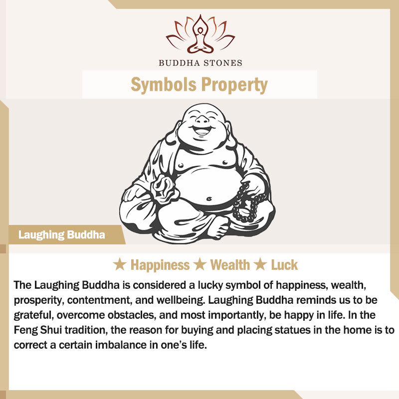 Buddha Stones Copper Laughing Buddha Pattern Happiness Necklace Pendant