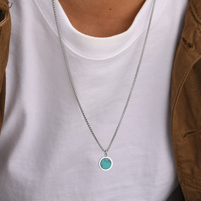 FREE Today: Courage Power Natural Stone Turquoise Tiger Eye Lazurite Malachite Necklace Pendant