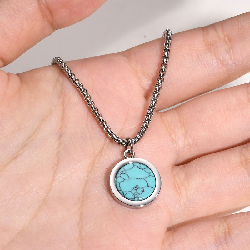 FREE Today: Courage Power Natural Stone Turquoise Tiger Eye Lazurite Malachite Necklace Pendant