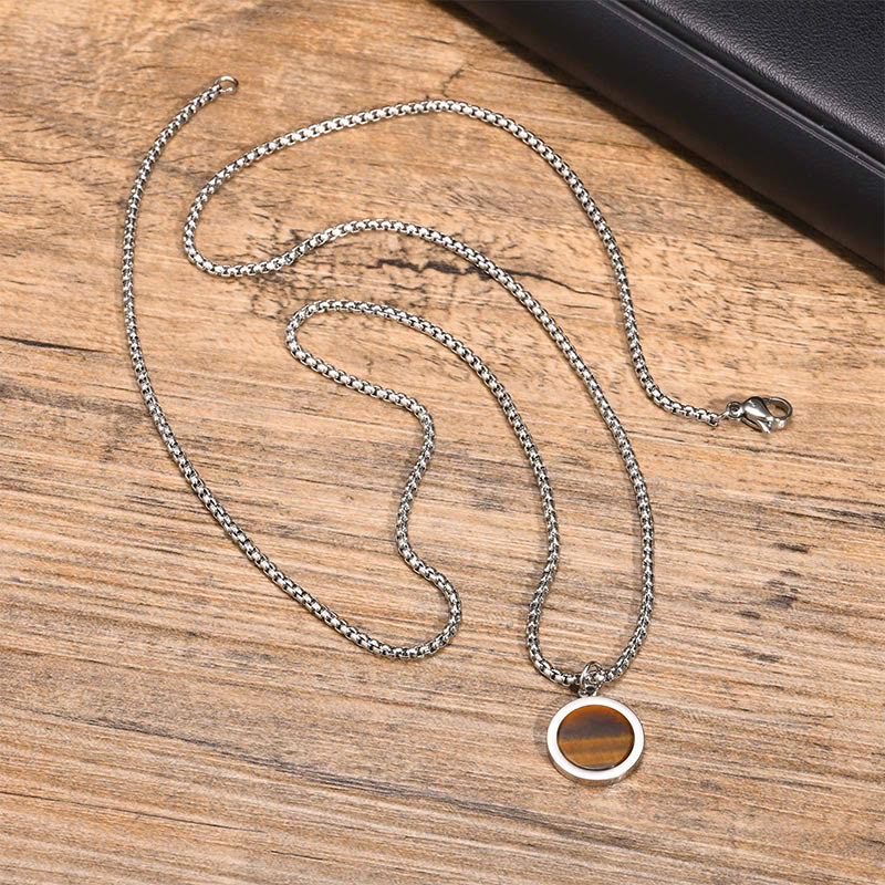 FREE Today: Courage Power Natural Stone Turquoise Tiger Eye Lazurite Malachite Necklace Pendant