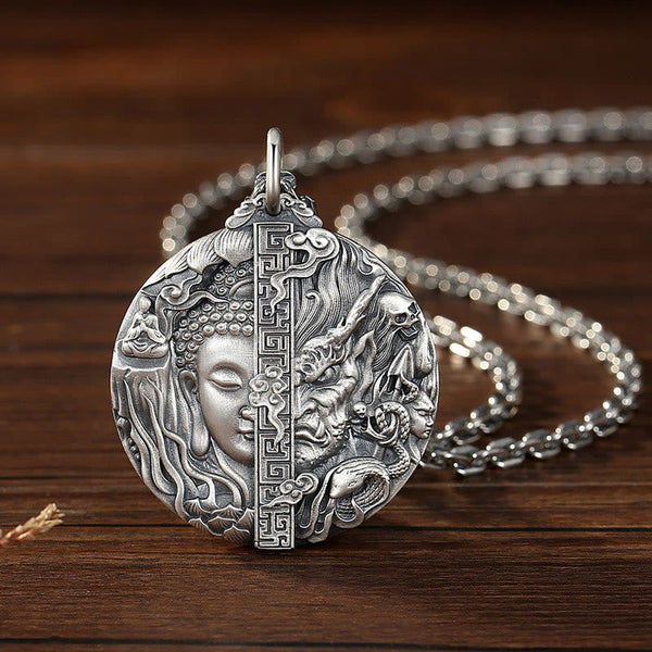 FREE Today: Self Care and Healing Copper Buddha Demon Pattern Pendant Necklace
