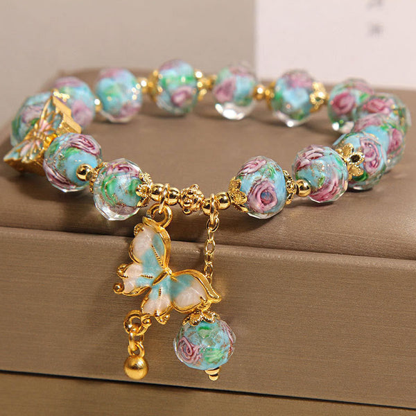 FREE Today: Love Freedom Butterfly Charm Rose Flower Liuli Bracelet