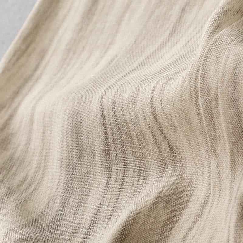 Buddha Stones Casual Tie-Dye Striped Design Drawstring Women's Cotton Wide Leg Pants With Pockets