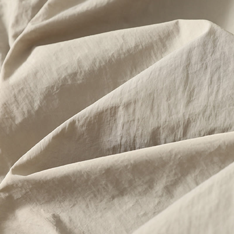 Buddha Stones Summer Vintage Plain Drawstring Cuffed Women's Pants With Pockets