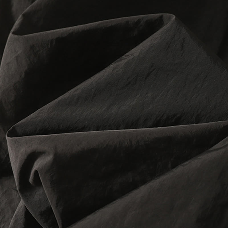 Buddha Stones Summer Vintage Plain Drawstring Cuffed Women's Pants With Pockets