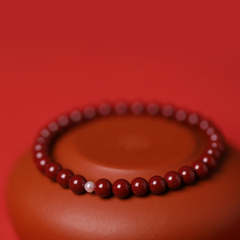 Buddha Stones Gourd Pearl Cinnabar Blessing Beads Bracelet