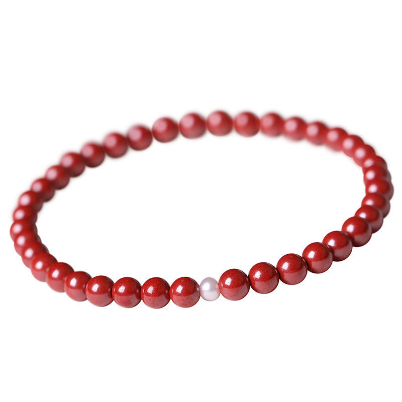 Buddha Stones Gourd Pearl Cinnabar Blessing Beads Bracelet
