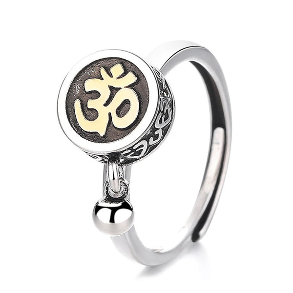 FREE Today: Mindfulness and Healing Om Symbol Adjustable Ring