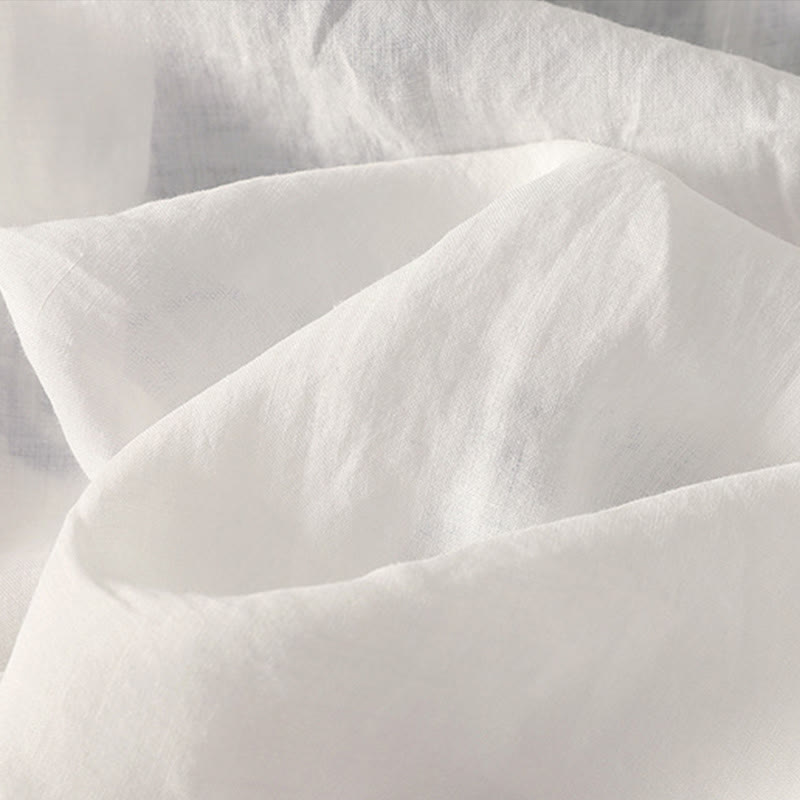 Buddha Stones Embroidered V-neck Casual Women's Cotton Linen Half Sleeve T-shirt