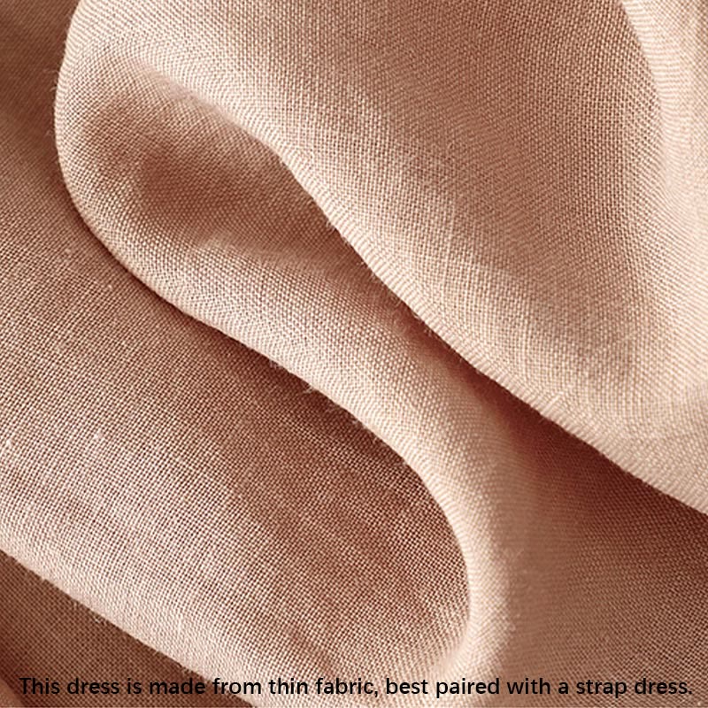 Buddha Stones Summer V-Neck Frog-Button Short Sleeve Cotton Linen Women's Midi Dress