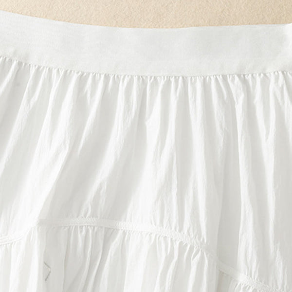 Buddha Stones Simple Lines Elastic Waist Women's Skirt With Pockets