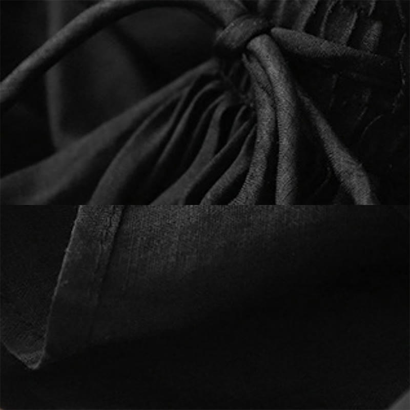 Buddha Stones Summer Solid Color Elastic Waist Drawstring Women's Skirt