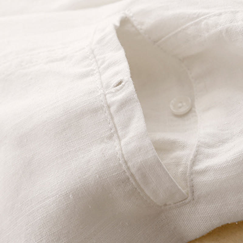 Buddha Stones Drawstring A-line Elastic Waist Cotton Women's Skirt With Button Pockets