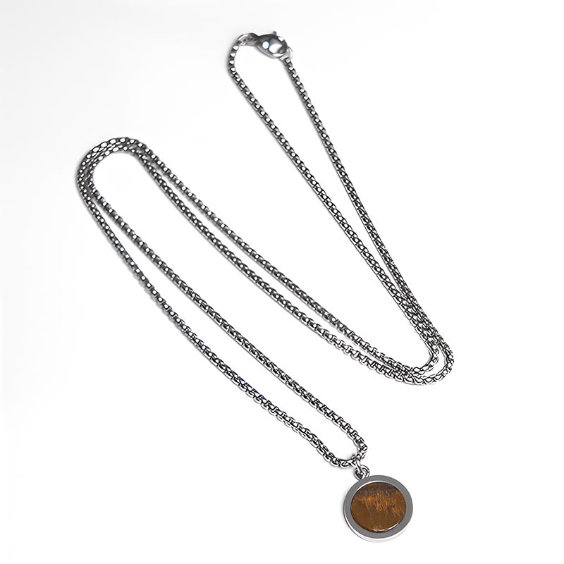 FREE Today: Courage Power Natural Stone Turquoise Tiger Eye Lazurite Malachite Necklace Pendant