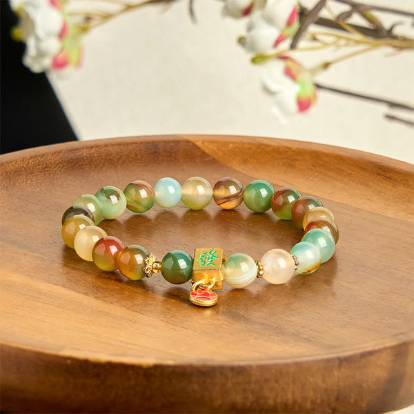 FREE Today: Dispel Evil Spirits Natural Peacock Agate Coin Bracelet