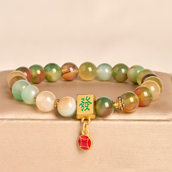 FREE Today: Dispel Evil Spirits Natural Peacock Agate Coin Bracelet