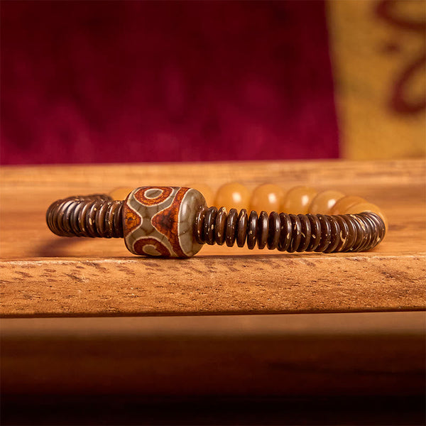 FREE Today: Happiness Wisdom Tibetan Bodhi Seed Dzi Bead Coconut Shell Bracelet