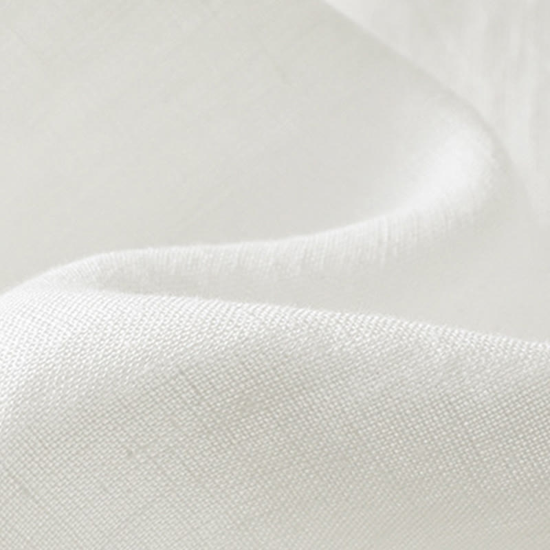 Buddha Stones Casual Spring Plain Buttons Design V-Neck Long Sleeve Women's Cotton Linen Shirt