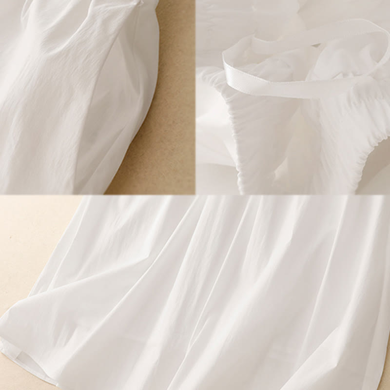 Buddha Stones 2pcs Irregular Button Design Shirt Skirt With Pockets Cotton Clothing Women's Set