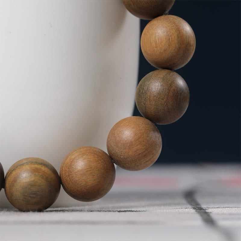 Buddha Stones Green Sandalwood Pixiu Attract Wealth Bracelet