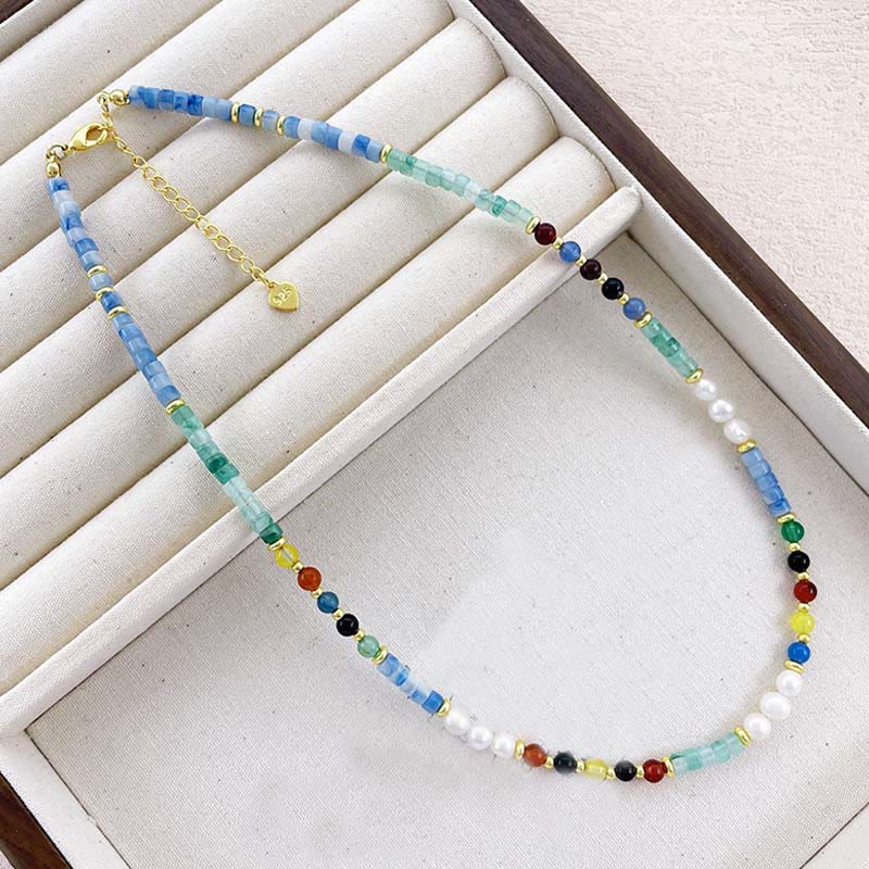 Buddha Stones Pearl Glass Healing Necklace Pendant