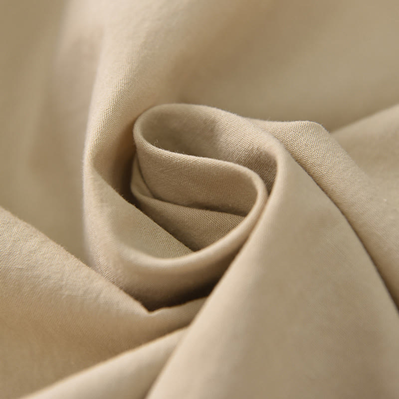 Buddha Stones Casual Plain Loose Cotton Women's Wide Leg Pants With Pockets