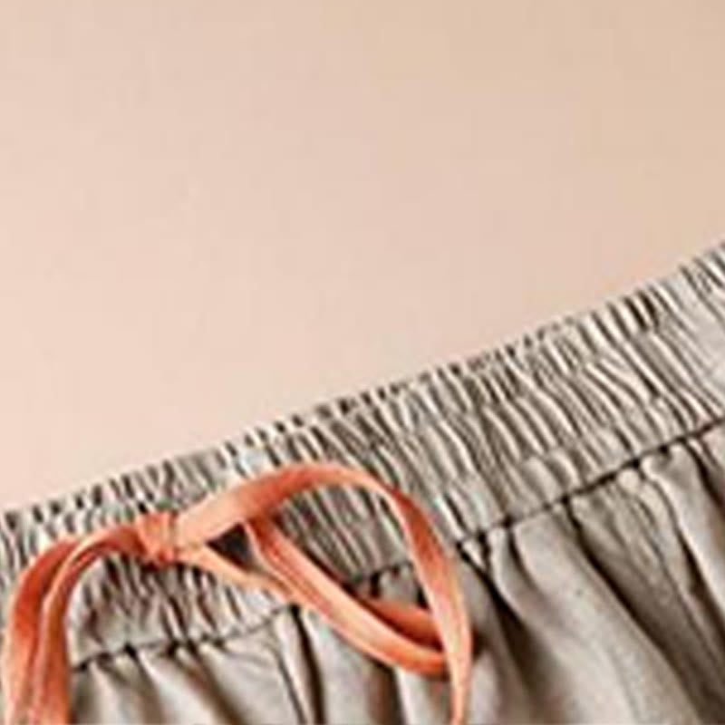 Buddha Stones Casual Cotton Slit Hem Women's 7-8 Length Wide Leg Pants With Pockets