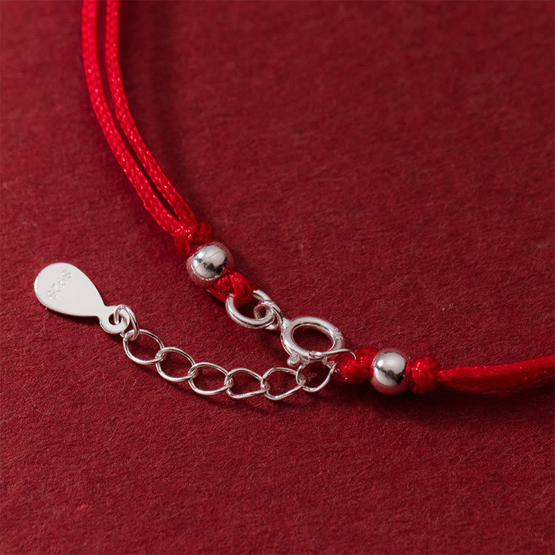 Buddha Stones 925 Sterling Silver Hollow Copper Coin Luck String Bracelet