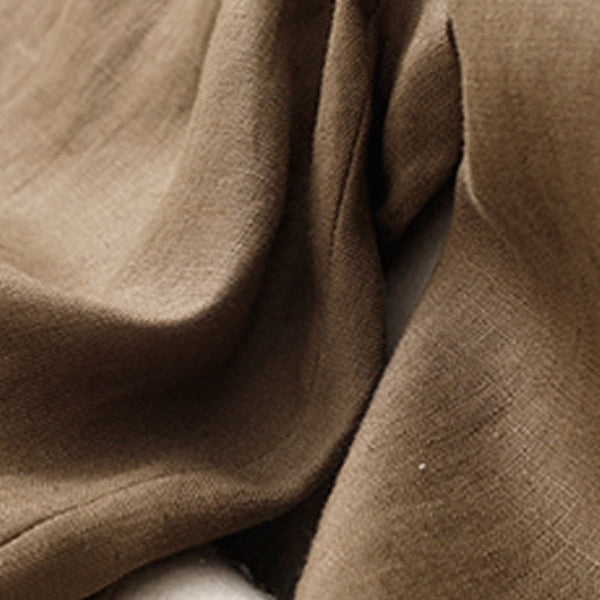 Buddha Stones Summer Plain Women's Cotton Linen Harem Pants With Pockets