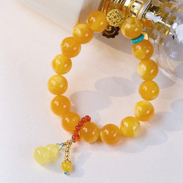 Buddha Stones Amber Gourd Multilayer Confidence Bracelet