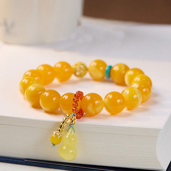 Buddha Stones Amber Gourd Multilayer Confidence Bracelet