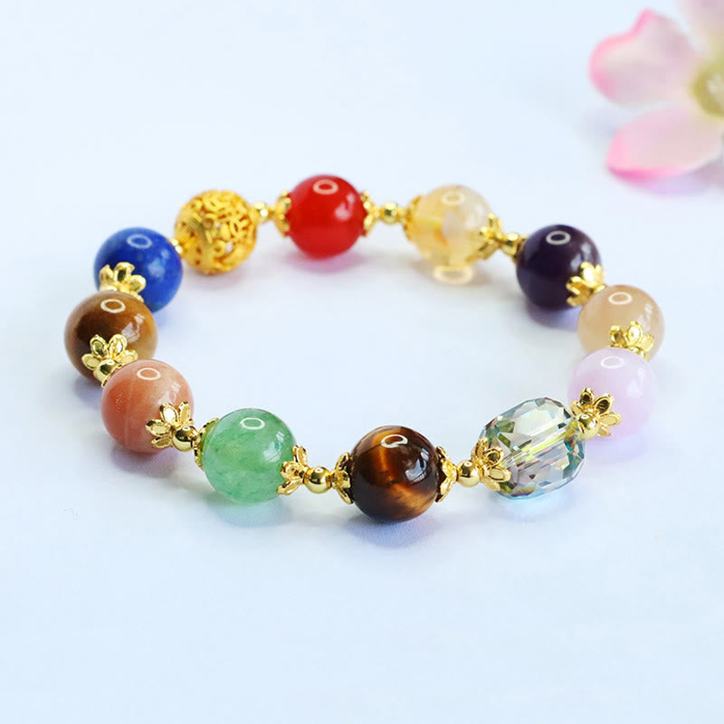 Buddha Stones Natural Dunhuang Colorful Beads Amethyst Lazurite Balance Bracelet