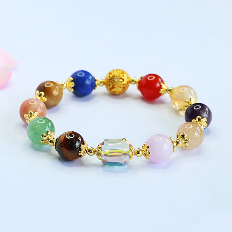 Buddha Stones Natural Dunhuang Colorful Beads Amethyst Lazurite Balance Bracelet