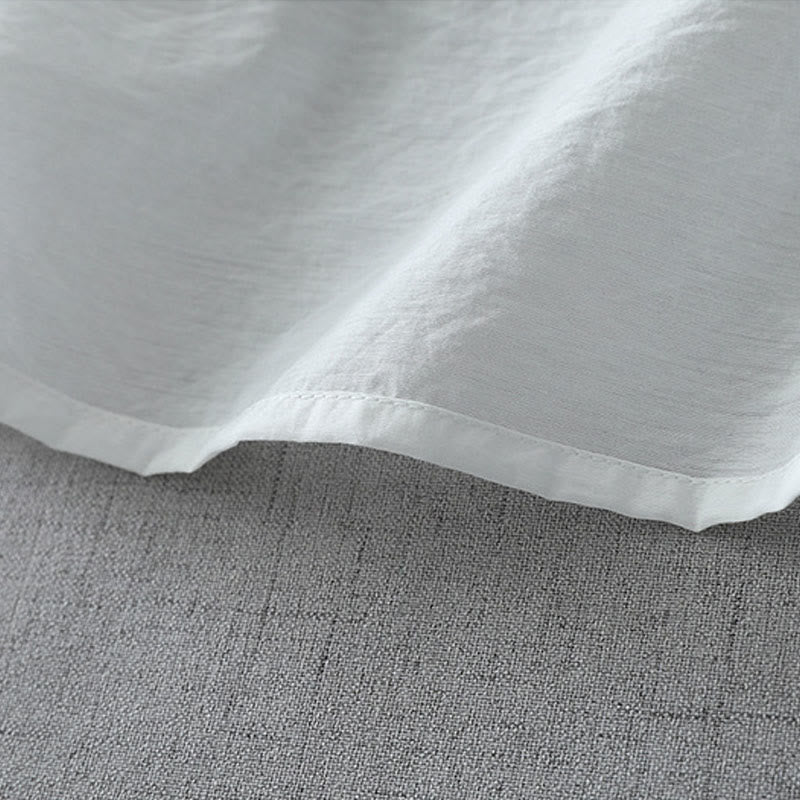 Buddha Stones Beads Crew Neck Design Cotton Short Sleeve Women's Shirt