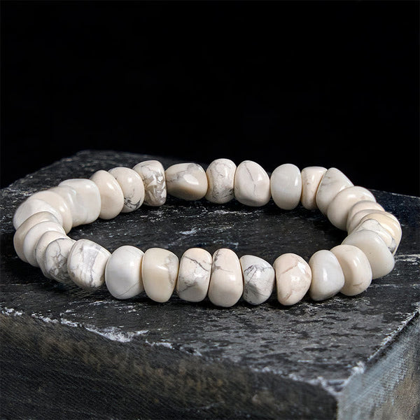 Buddha Stones White Turquoise Irregular Blocks Courage Bracelet