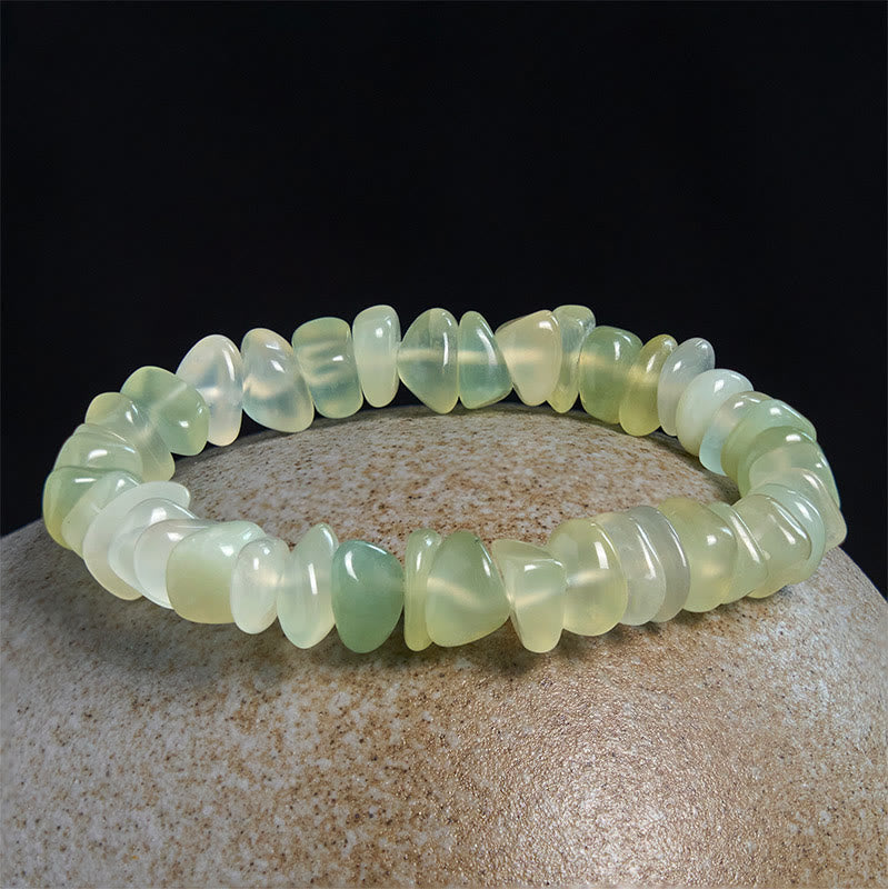 Buddha Stones Natural Peridot Irregular Blocks Peace Bracelet