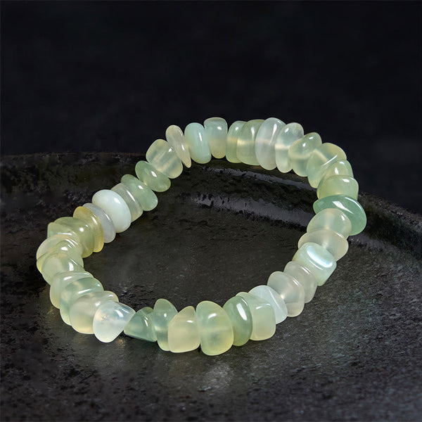 Buddha Stones Natural Peridot Irregular Blocks Peace Bracelet