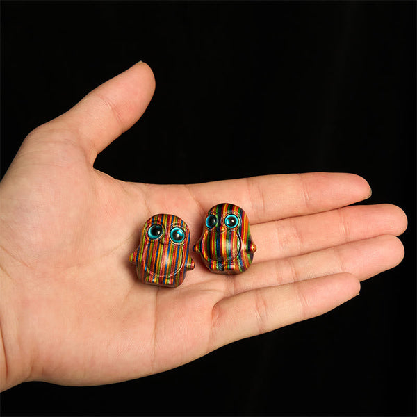 FREE Today: Positive and Creativity 2Pcs Mini Rainbow Eucalyptus Penguin Carved Decoration