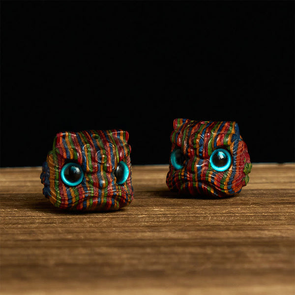 FREE Today: Luck and Auspiciousness 2Pcs Mini Rainbow Eucalyptus Dancing Lion Carved Decoration