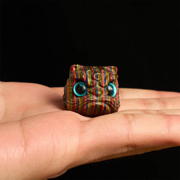 FREE Today: Luck and Auspiciousness 2Pcs Mini Rainbow Eucalyptus Dancing Lion Carved Decoration