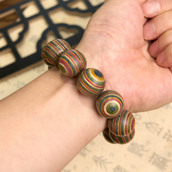 Buddha Stones Colorful Rainbow Eucalyptus Balance Bracelet