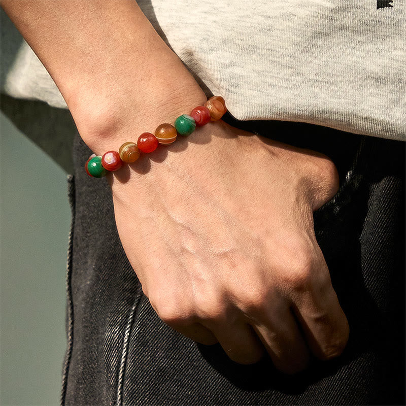 Buddha Stones Natural Alashan Agate Confidence Bracelet