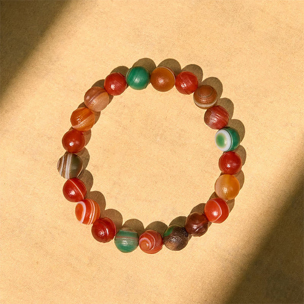 Buddha Stones Natural Alashan Agate Confidence Bracelet