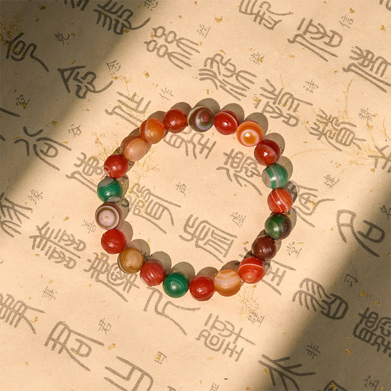 Buddha Stones Natural Alashan Agate Confidence Bracelet