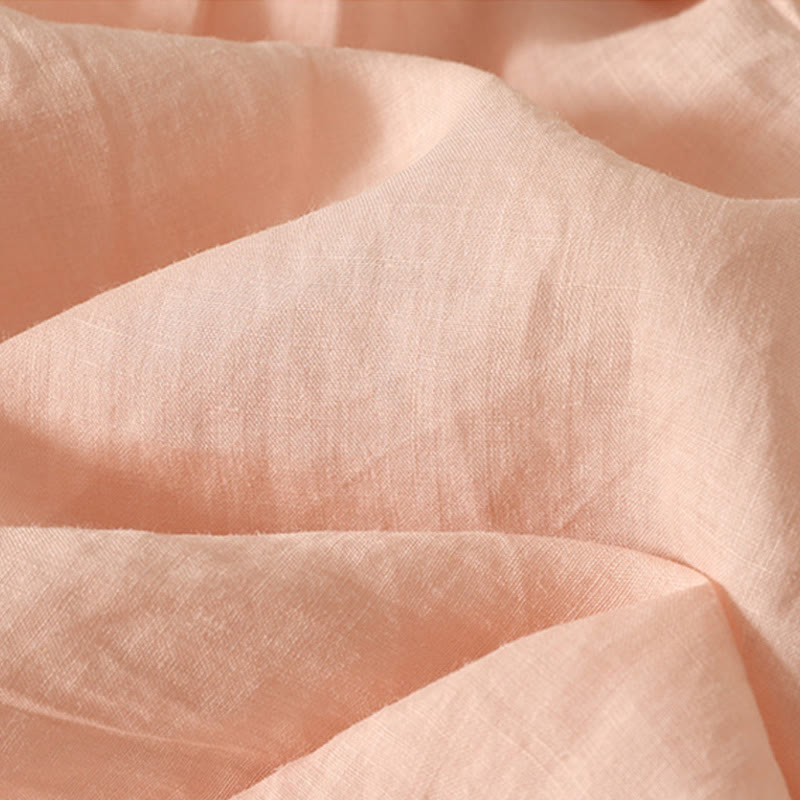 Buddha Stones Casual Embroidery Red Heart Short Sleeve Women's Cotton Linen T-Shirt