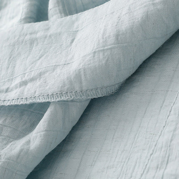 Buddha Stones Casual Plain Asymmetrical Lace-Up Design Puff Short Sleeve Women's Cotton Shirt